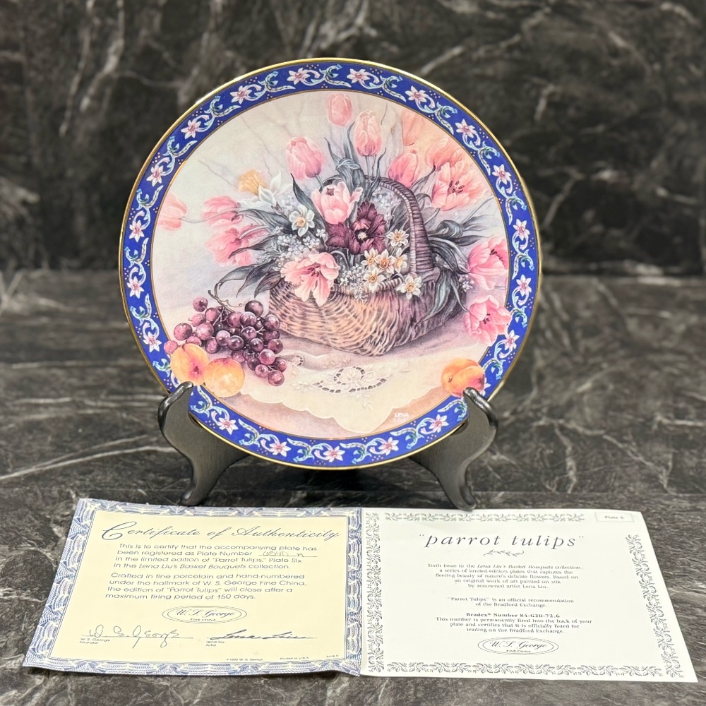 W.L. George “Parrot Tulips” by Lena Liu Collector Plate